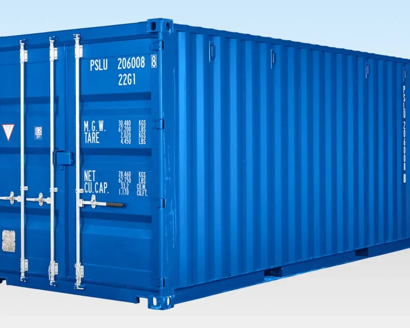 20ft Self Storage Container with Bamboo Floor Blue (RAL 5010)